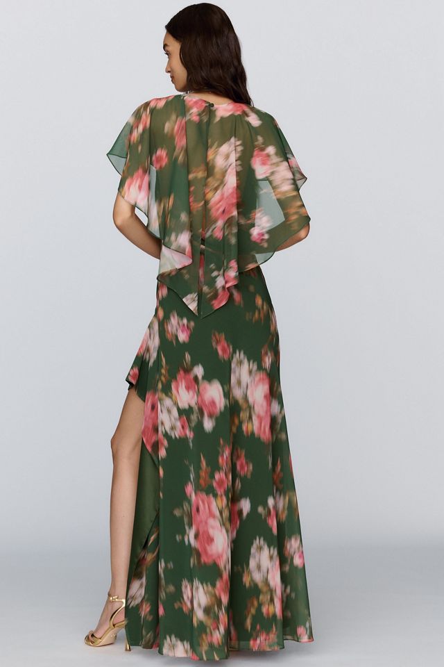 BHLDN Chiffon Caped Maxi Dress #2