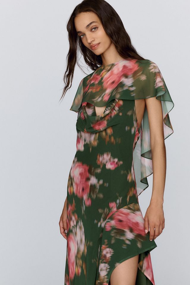 BHLDN Chiffon Caped Maxi Dress #3