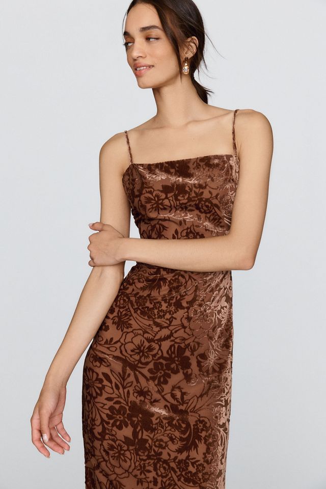 BHLDN Burnout Velvet Slip Maxi Dress #1