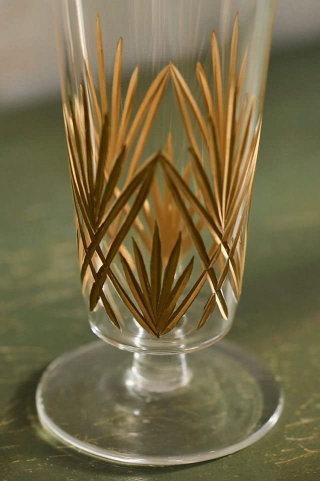 Deco Metallic Cut Glass Vase #1