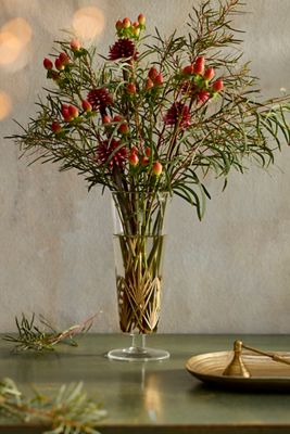 Deco Metallic Cut Glass Vase