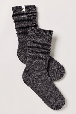 Ugg Rib Knit Slouchy Socks In Grey