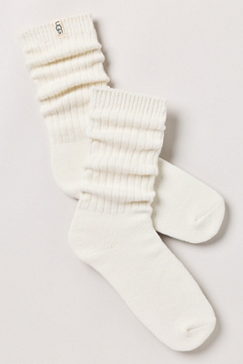 Ugg Rib Knit Slouchy Socks In White