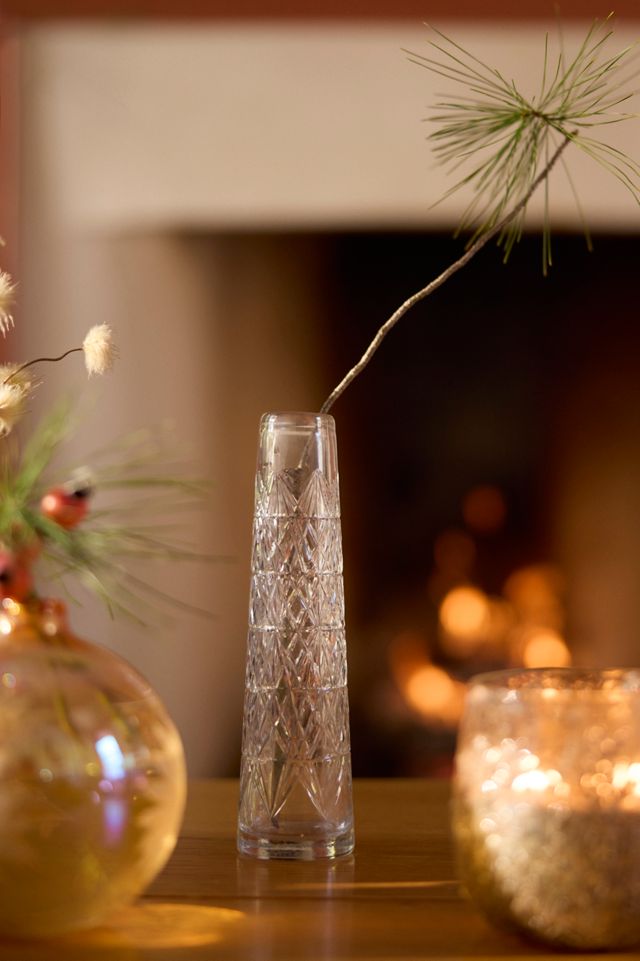 Tapered Cut Glass Vase #1