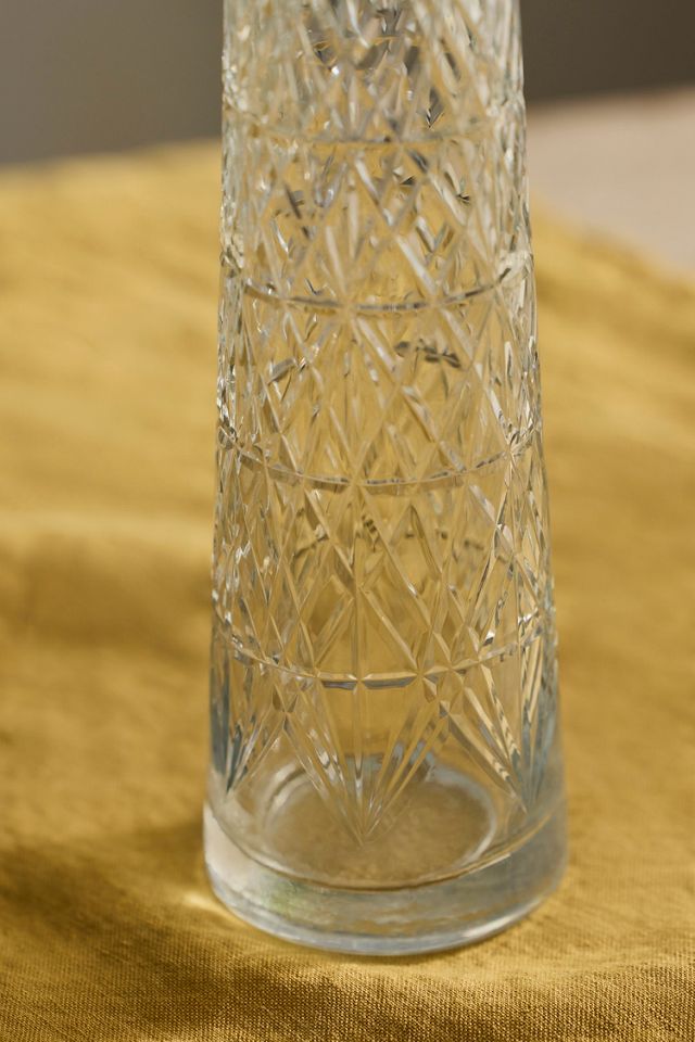 Tapered Cut Glass Vase #1