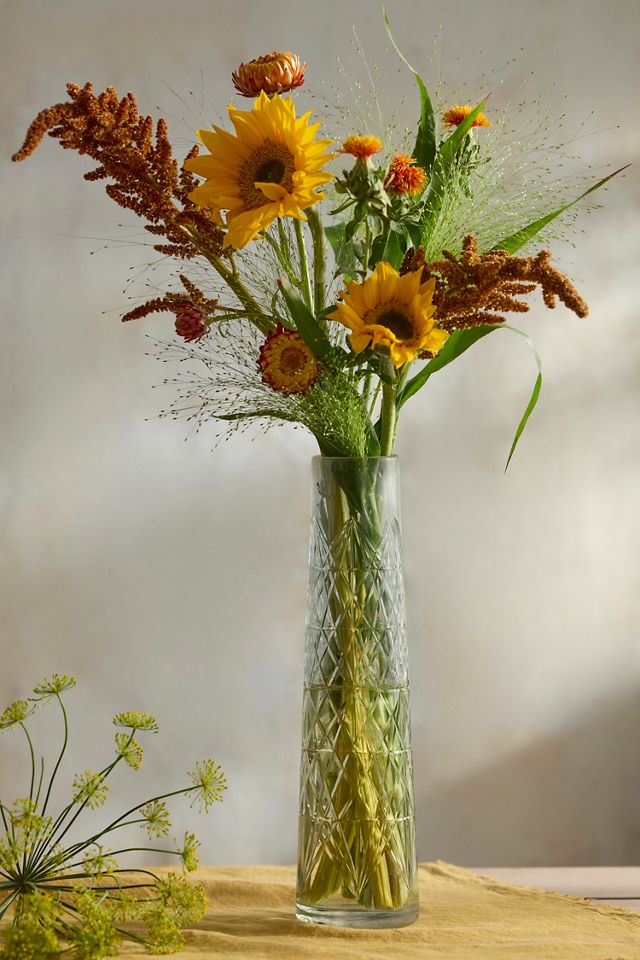 Tapered Cut Glass Vase #2