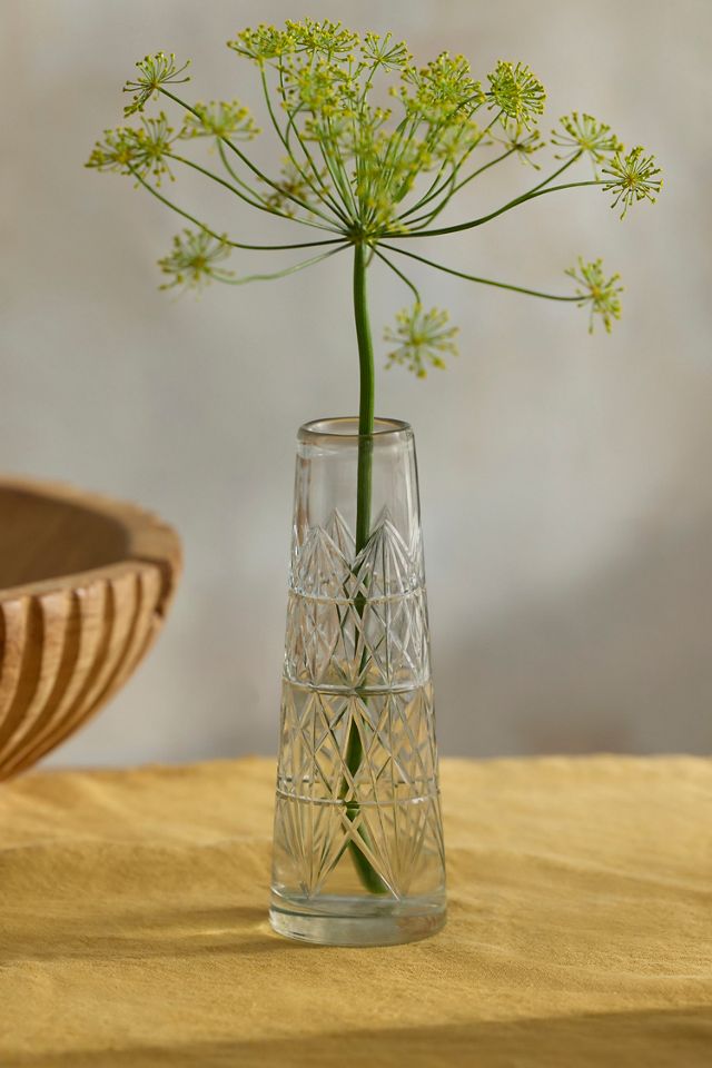 Tapered Cut Glass Vase #3