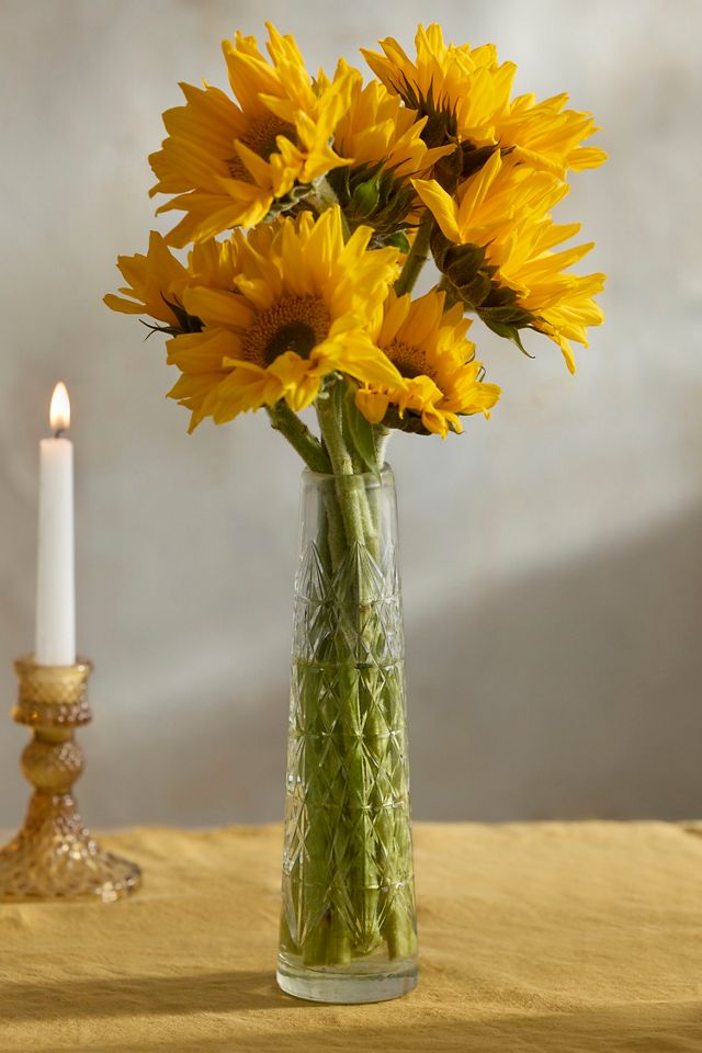 Tapered Cut Glass Vase #4