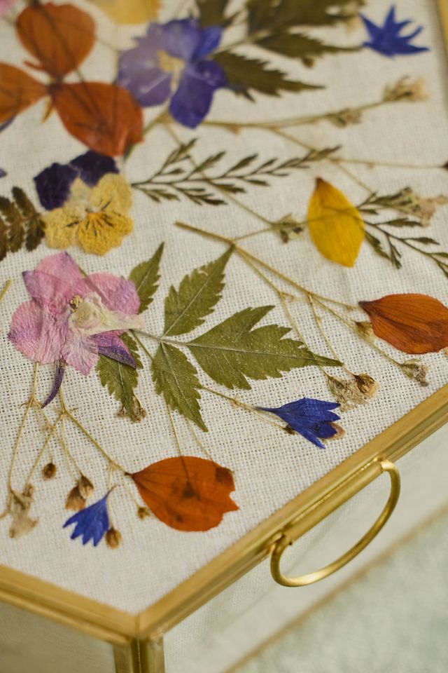 Terrain Pressed Floral Brass Box #1