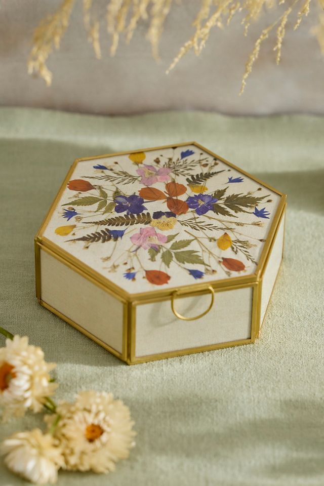 Terrain Pressed Floral Brass Box #3