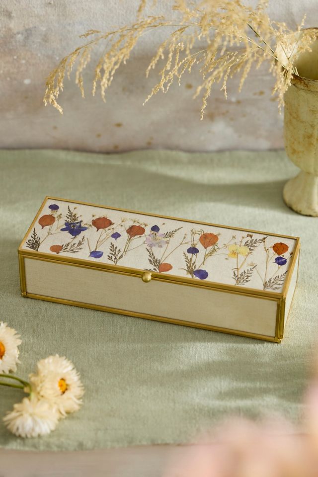Terrain Pressed Floral Brass Box #4