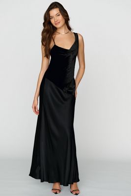 BHLDN Velvet Satin Maxi Dress