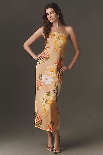 anthropologie spring dresses Perfect Floral for by Sleeve Embroidered Appliqu Midi Dress by Anthropologie in Green SPRING DRESSES FROM ANTHROPOLOGIE