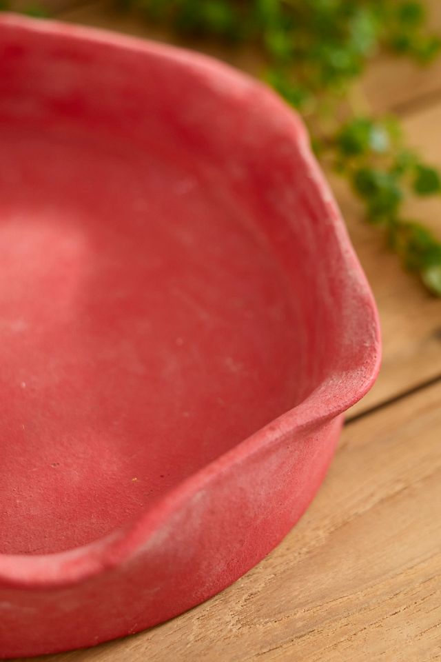 Red Pie Crust Terracotta Saucer #1