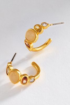 Aretes de Aro con Piedra By Anthropologie