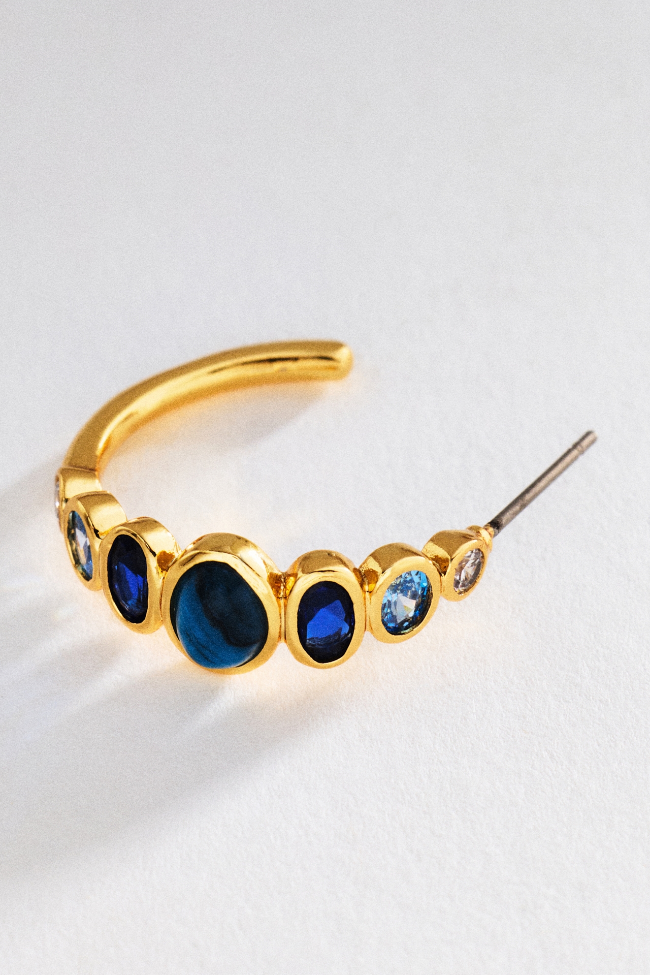 By Anthropologie Stone and Crystal Hoop Earrings