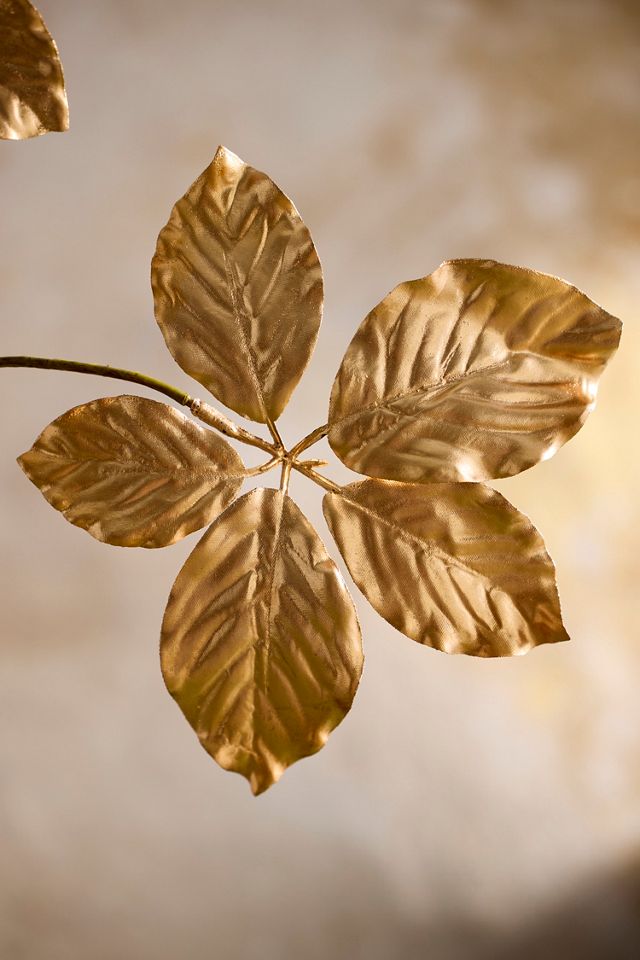 Faux Golden Foliage Spray #1