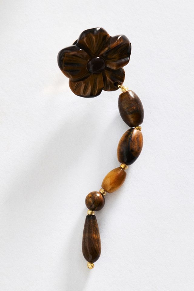 Floral Stone Drop Earrings #2