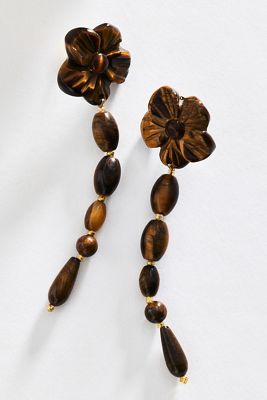 Floral Stone Drop Earrings