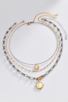 By Anthropologie Shades of Sea Layered Necklaces Set