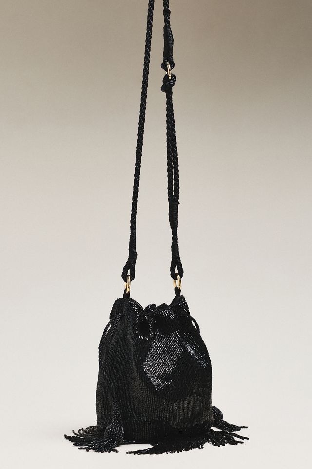 Maeve Beaded Fringe Round Satchel #2