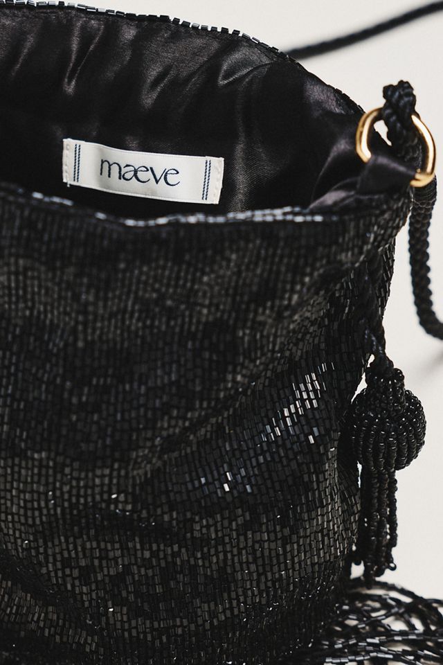 Maeve Beaded Fringe Round Satchel #3
