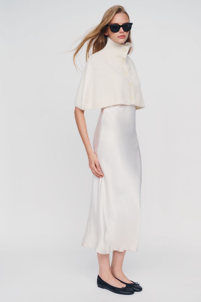 By Anthropologie Cropped Funnel-Neck Poncho #4