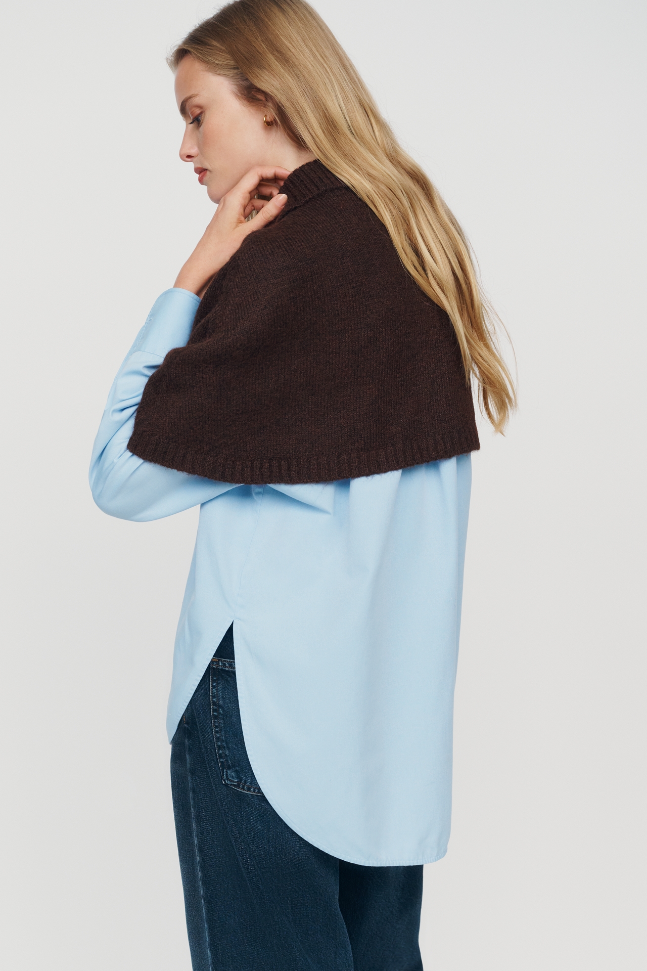 By Anthropologie Cropped Funnel-Neck Poncho