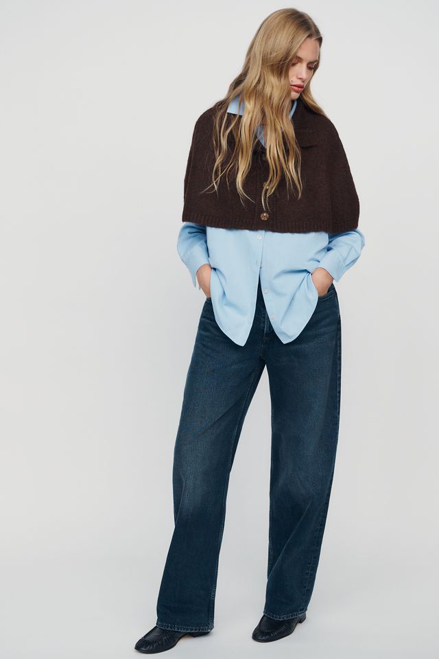 By Anthropologie Cropped Funnel Neck Poncho #3