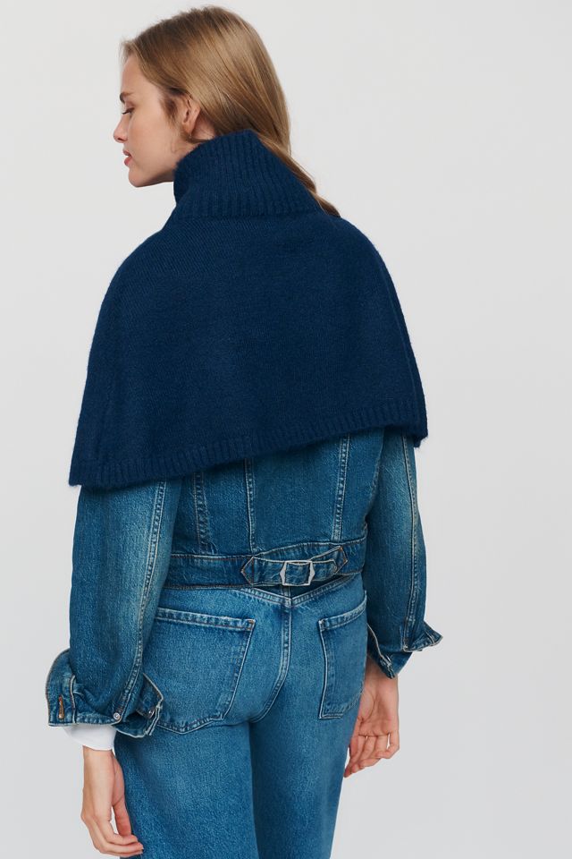 By Anthropologie Cropped Funnel-Neck Poncho #2