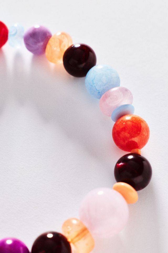 By Anthropologie Chunky Beaded Rainbow Necklace #1