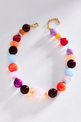By Anthropologie Chunky Beaded Rainbow Necklace
