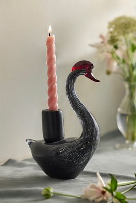 Swan Glass Taper Holder