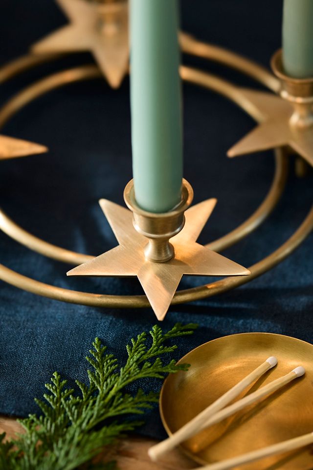 Starry Brass Candelabra Centerpiece #1