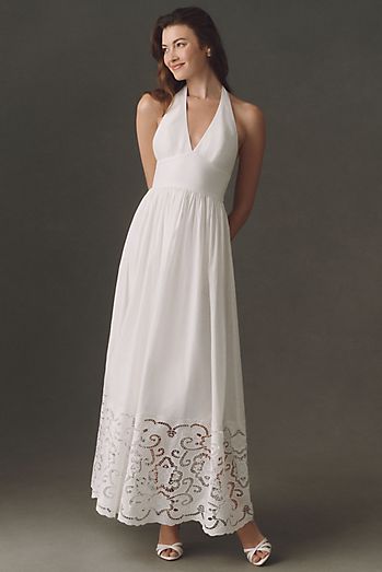 bridal shower maxi dress Jasmine Halter Dress, in Baby Blue Luxe Satin, Size: Small | Show Me Your Mumu bridal shower Bridal Shower Dresses | Dresses