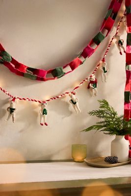 Illuminated Fa La La Felt Critter Garland