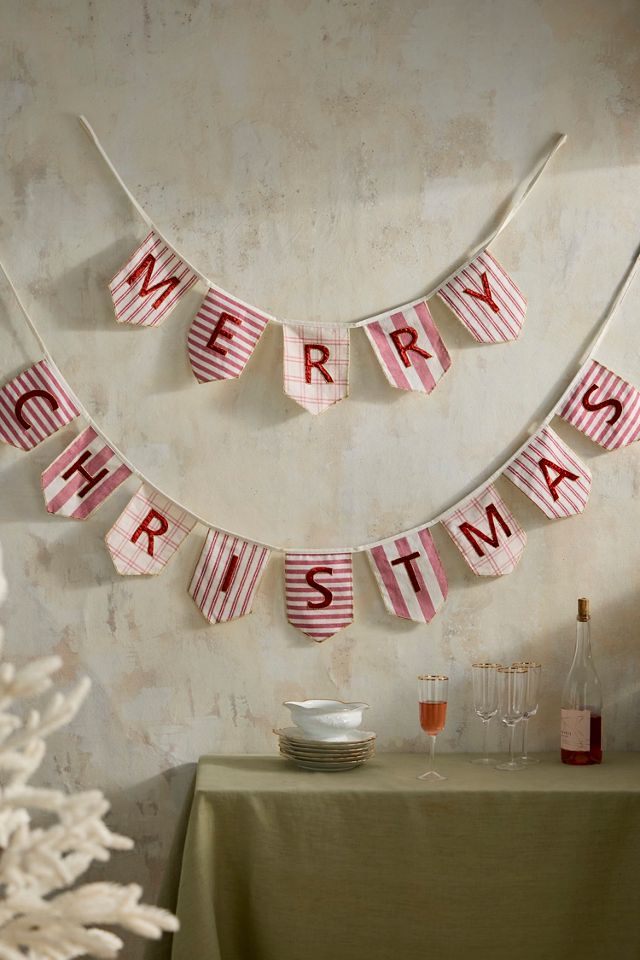 Merry Christmas Velvet Garland #3