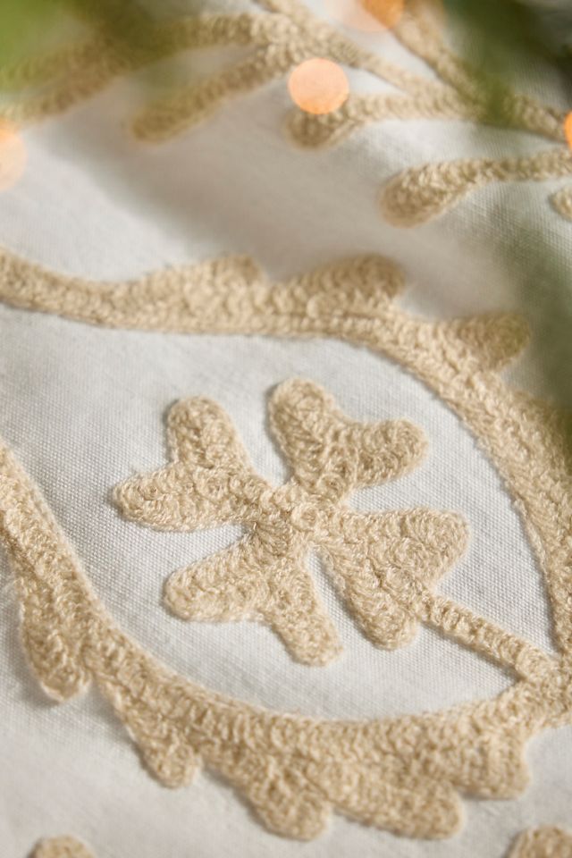 Crewel Stitch Cotton Scarf Tree Skirt #2