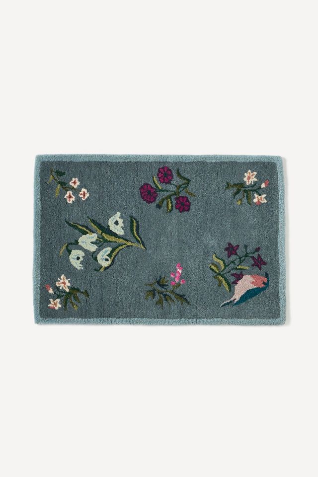 Vivienne Tufted Wool Floral Bird Rug #4