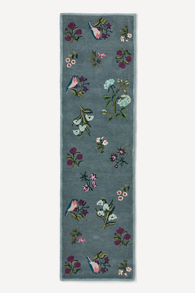 Vivienne Tufted Wool Floral Bird Rug #5