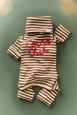 By Anthropologie Striped Holiday Pet Onesie