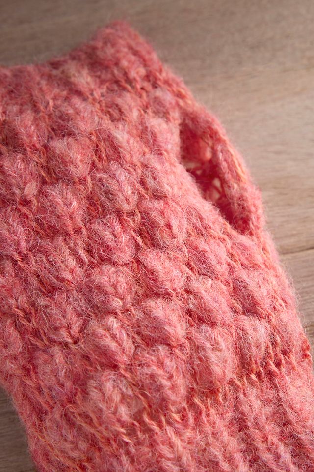 Textured Knit Fingerless Gloves #1
