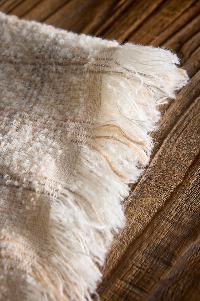 Checked Fray Fringe Scarf #1