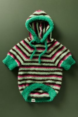 Anthropologie Eyelash Striped Pet Hoodie