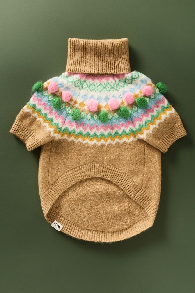 Anthropologie Fair Isle Bauble Pet Sweater #1