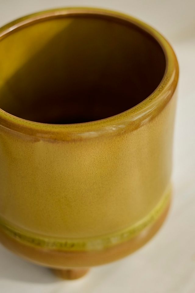 Reactive Glaze Footed Cylinder Pot #1