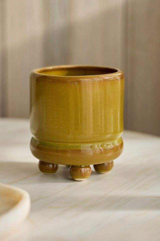 Reactive Glaze Footed Cylinder Pot #2