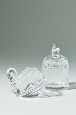 Swan Crystal Glass Trinket