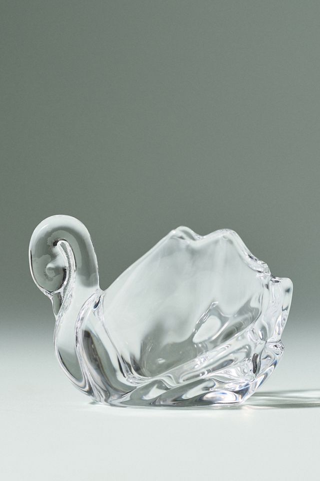 Swan Crystal Glass Trinket #1
