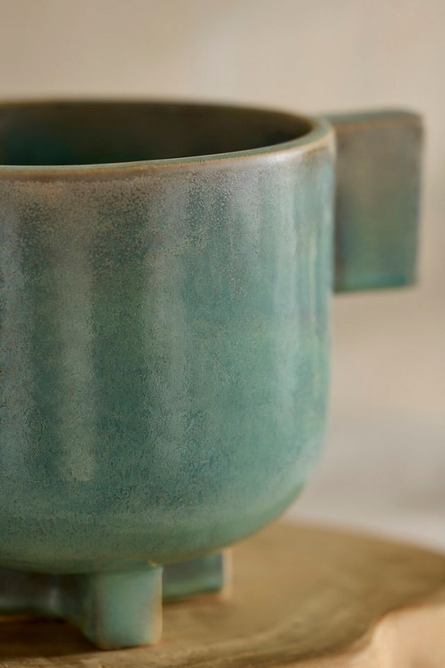 Double Handle Footed Ceramic Pot #1